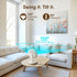 Alpha Desktop Fan with Light, 6 Inches, 4 Speeds, Oscillating Table Fan, Brushless Motor, Wide Angle Adjustment, USB Rechargeable,  Ultra Quiet, Personal Mini Fan for Home Office Bedroom, White